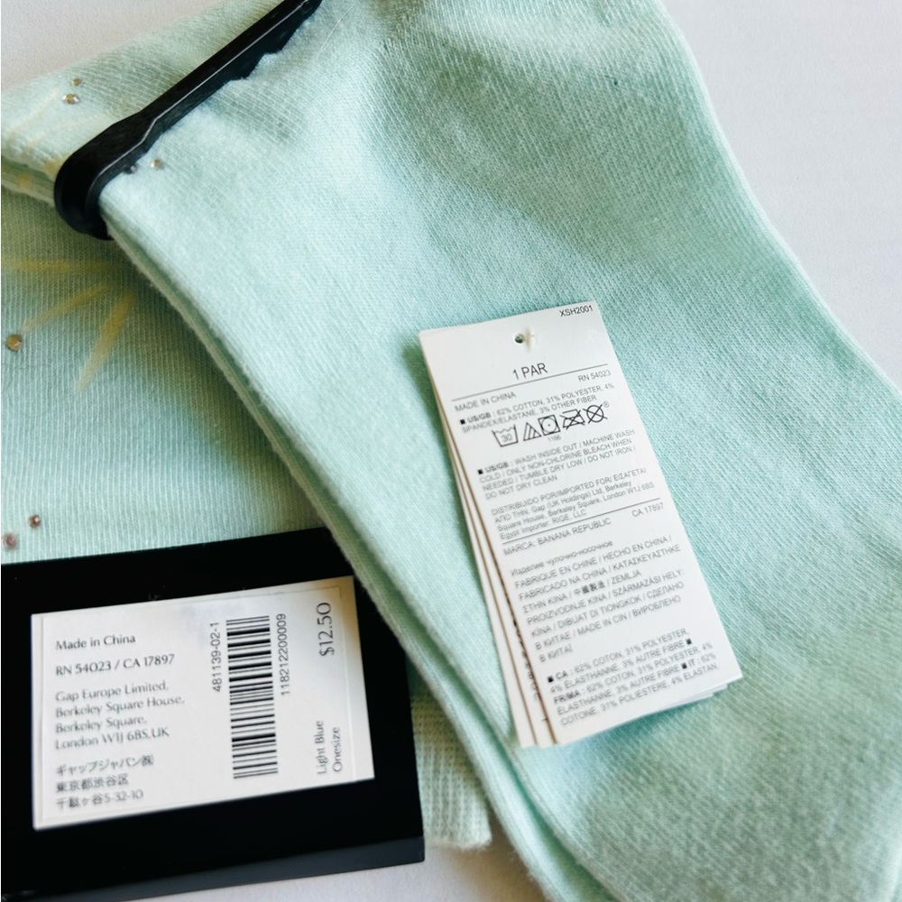 Banana Republic ice blue sparkle trouser socks NWT - Picture 4 of 4